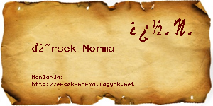 Érsek Norma névjegykártya